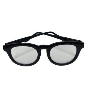 Black Plastic Round Reading Glasses No Prescription A107
